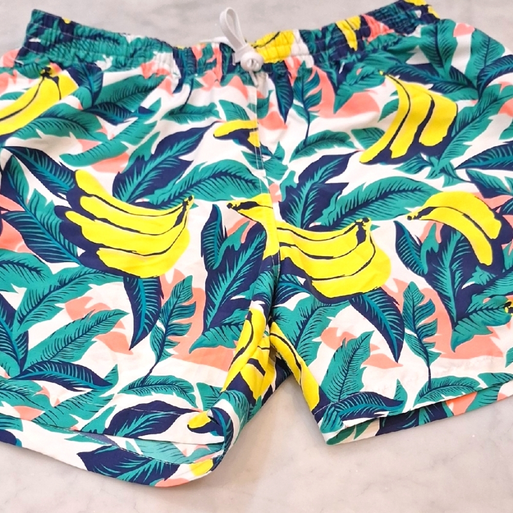 Chubbies Yellow Green Swim Suit Trunks Hawaiian Tropical Bananas‎ Sz XXL Pockets